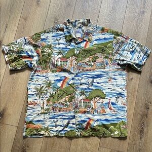 REYN SPOONER Hawaiian Aloha Shirt Lahaina Cheeseburger in Paradise Vtg Mens XXL